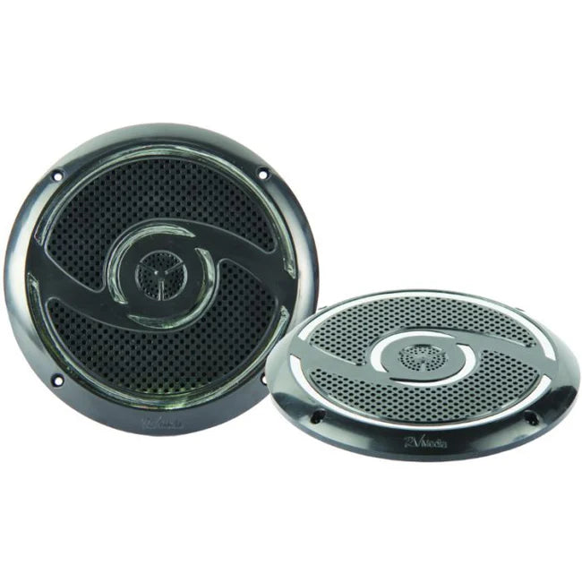 RV Media 6" 200W Waterproof 30 Led Speakers - Black