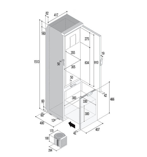 Vitrifrigo Slimtower 150L Fridge
