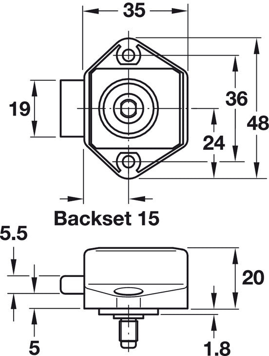 Mini Push Button Catch - Matte Nickel