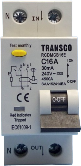 16Amp RCBO Double Pole Circuit Breaker