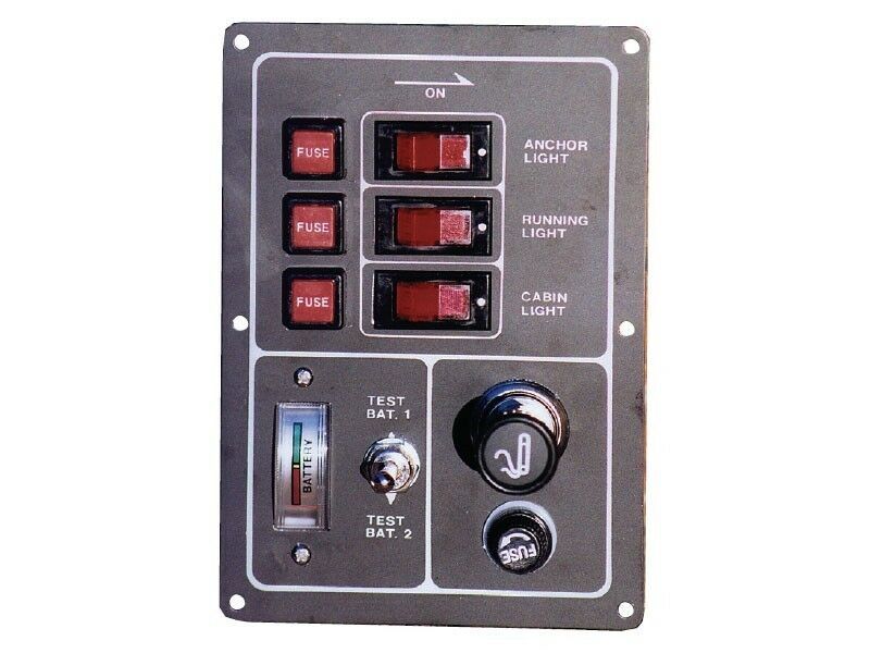 3 Gang Switch Panel with Battery Tester Cigarette Socket