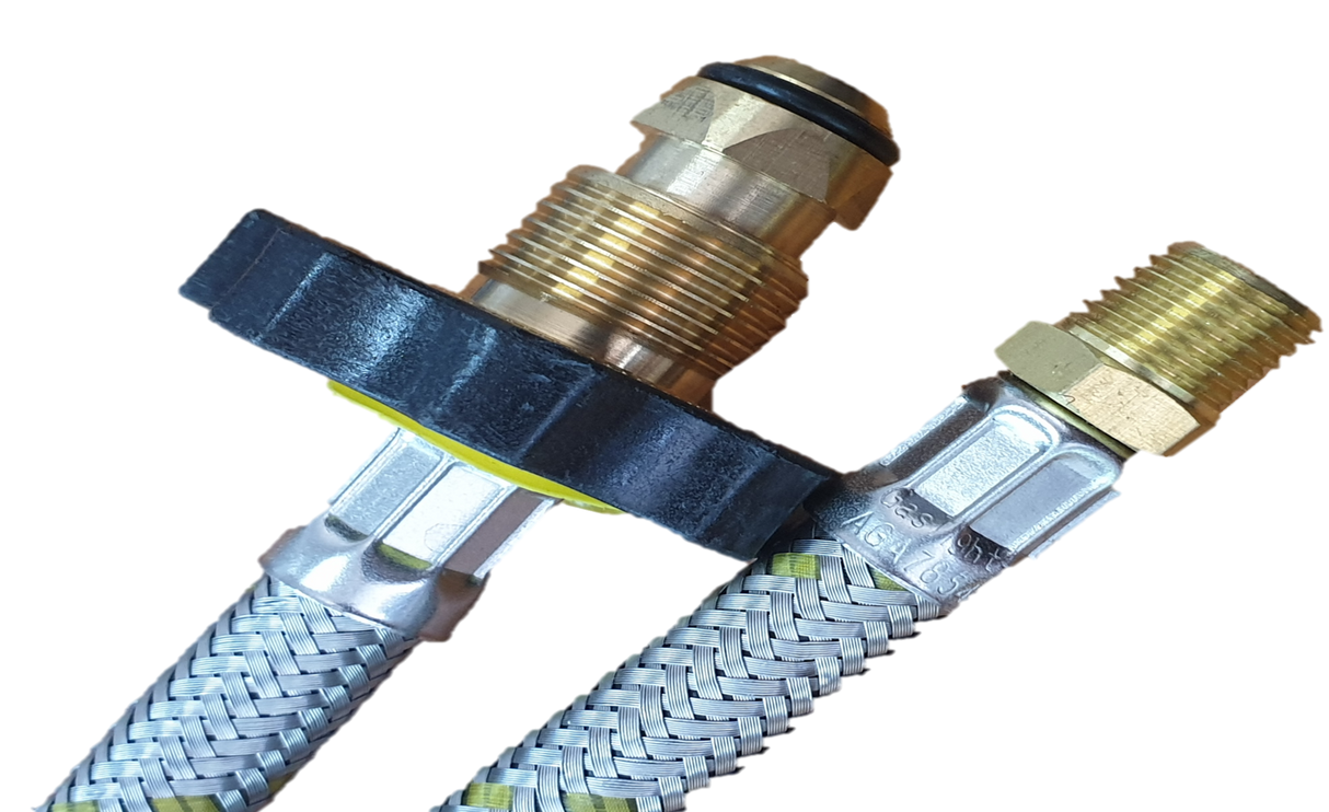 6mm SS Pigtail 1/4 MNPT x POL H/Wheel 450mm