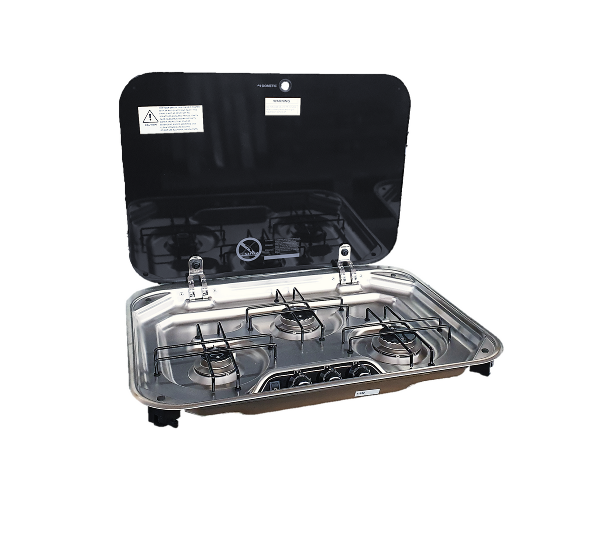Dometic/Smev 3 Burner LPG Cooktop with Glass Lid