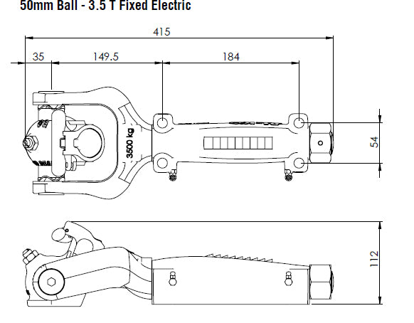 ALKO 50MM OFF ROAD FIXED ELECTRIC 3.5T COUPLING 619350