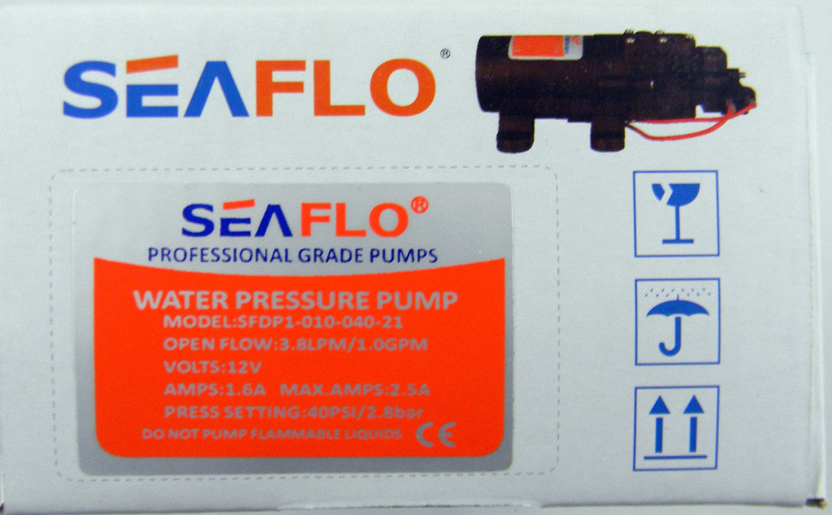 Seaflo 3.8LPM Water Pressure Pump 12V Diaphragm 21 Series