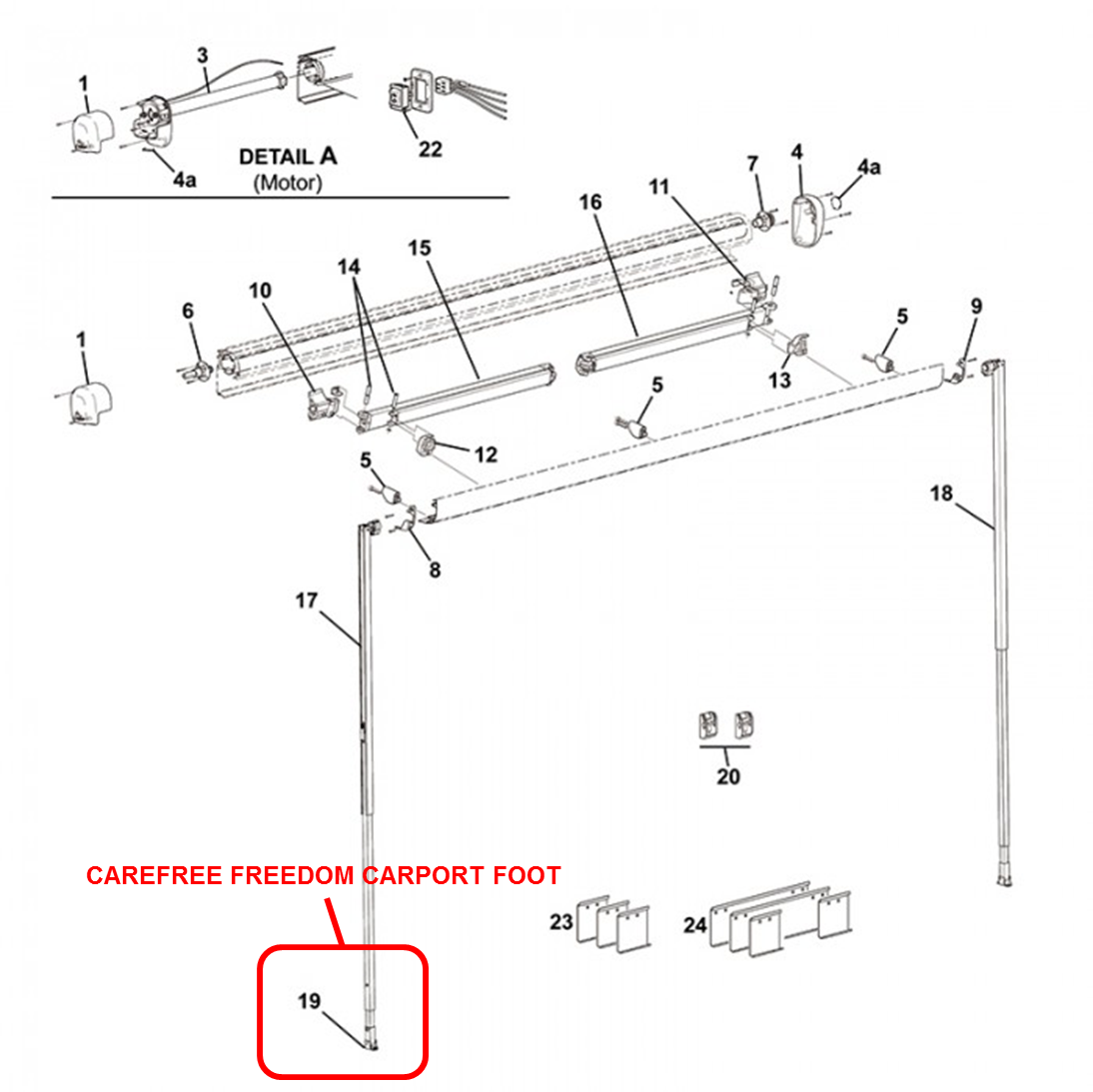 CareFree Freedom Carport Foot
