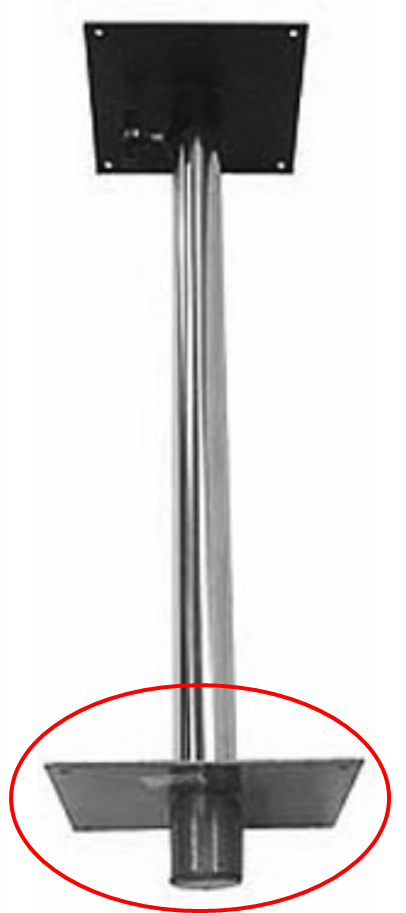 Recessed Base Plate T/S Island Table Leg (45mm ID)