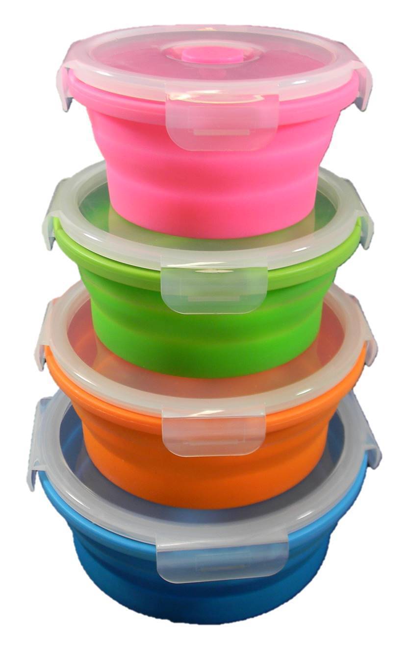 Collapsible Silicone Containers Round Set - 4 Pack