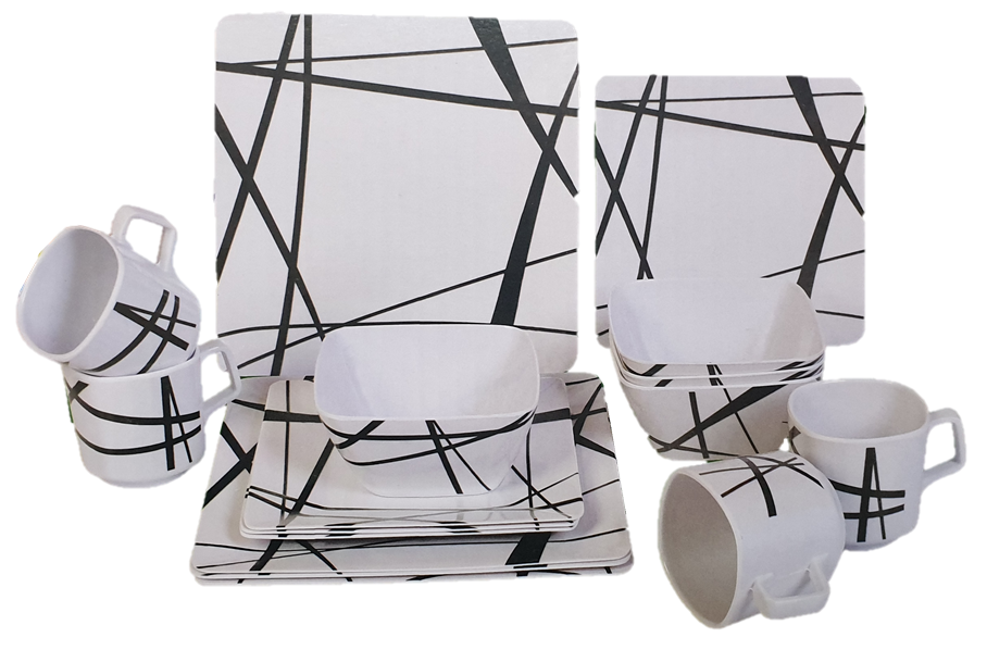 16 Piece Melamine Dinner Set - Mystique
