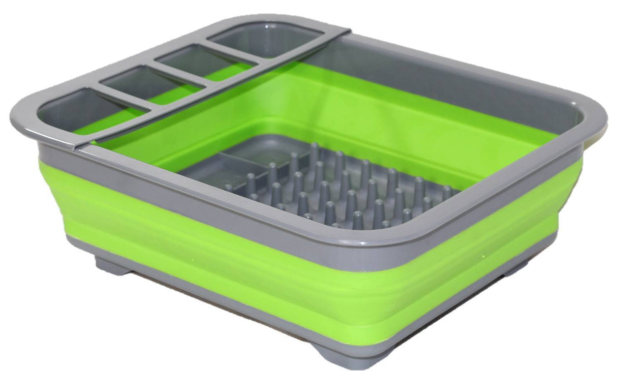 Collapsible Silicone Dish Drainer - Green