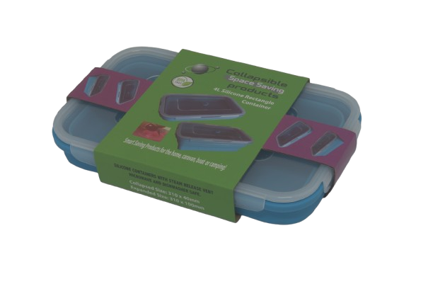 Collapsible Silicone Rectangle Container 4L - Blue