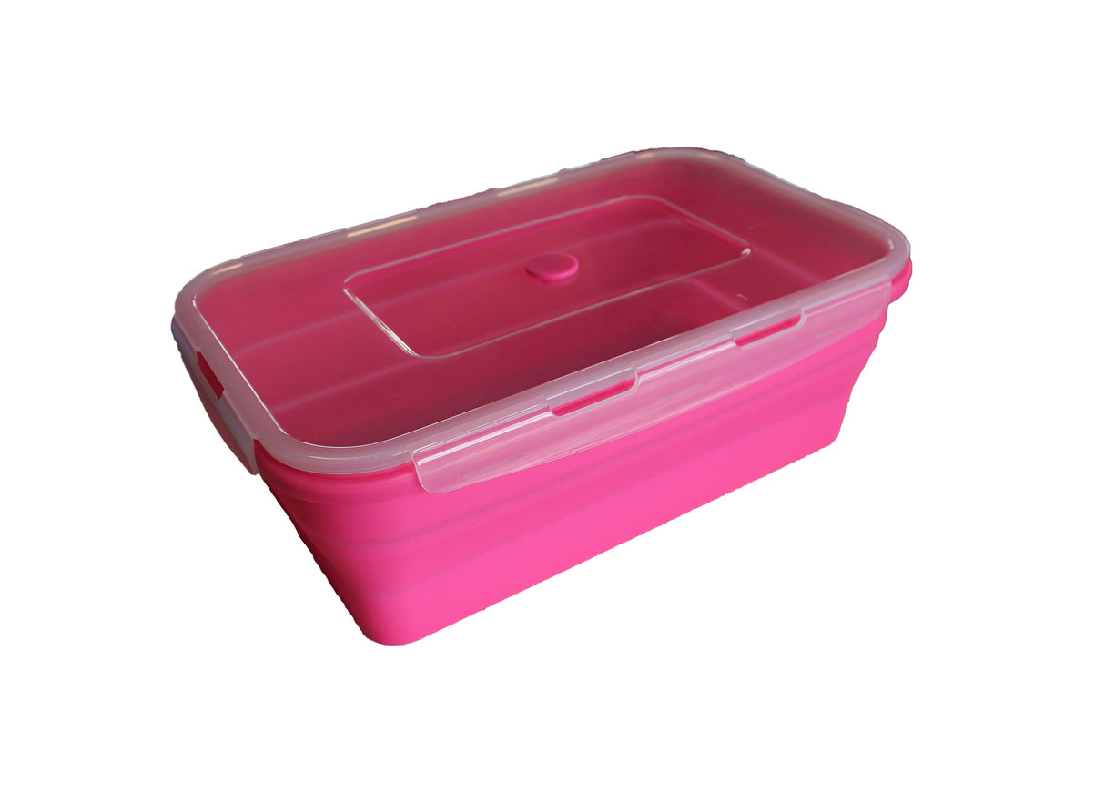 Collapsible Silicone Rectangle Container 5L - Pink