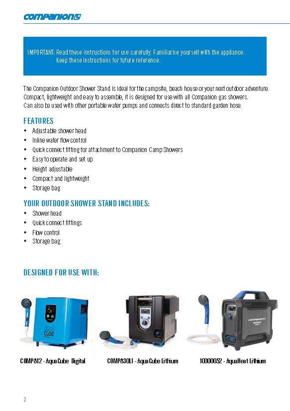 Companion Outdoor Shower Stand