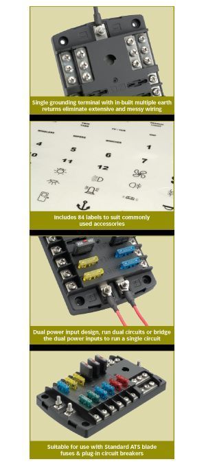 Narva 12 Way Fuse Distribution Box 54450BL