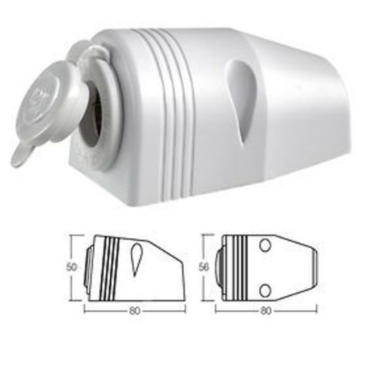 Narva Surface Mount Acc Socket - White 81025WBL