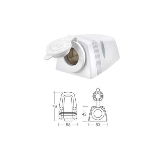 Narva Surface Mount Acc Socket - White 81025WBL