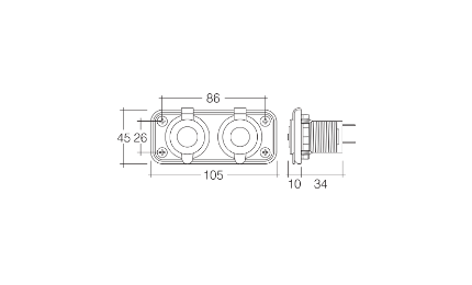 NARVA Flush Mount ACC/ENG Socket Black 81141BL