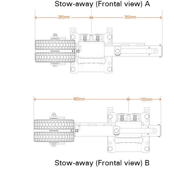 Ark XO 750B Series Jockey Wheel - Black