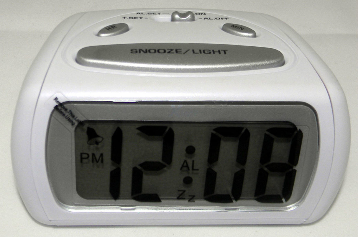 LCD Alarm Clock WHITE