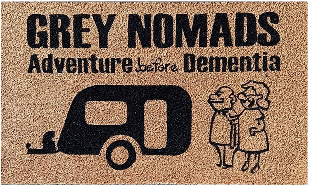 Heavy Duty Caravan Door Mat - Grey Nomads/Adventure Before Dementia