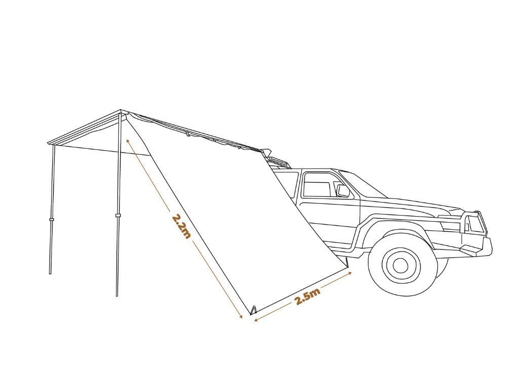 OZTRAIL BLOCKOUT AWNING SIDE WALL 2.5M