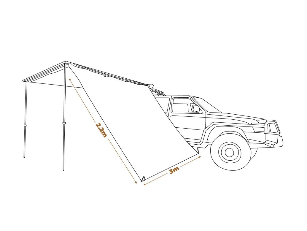 OZTRAIL Blockout Awning Side Wall 3m