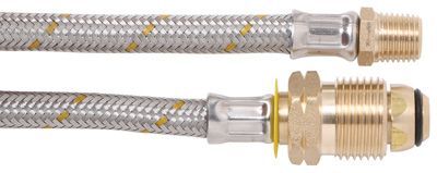 6mm SS Pigtail 1/4" MNPT x POL 450mm