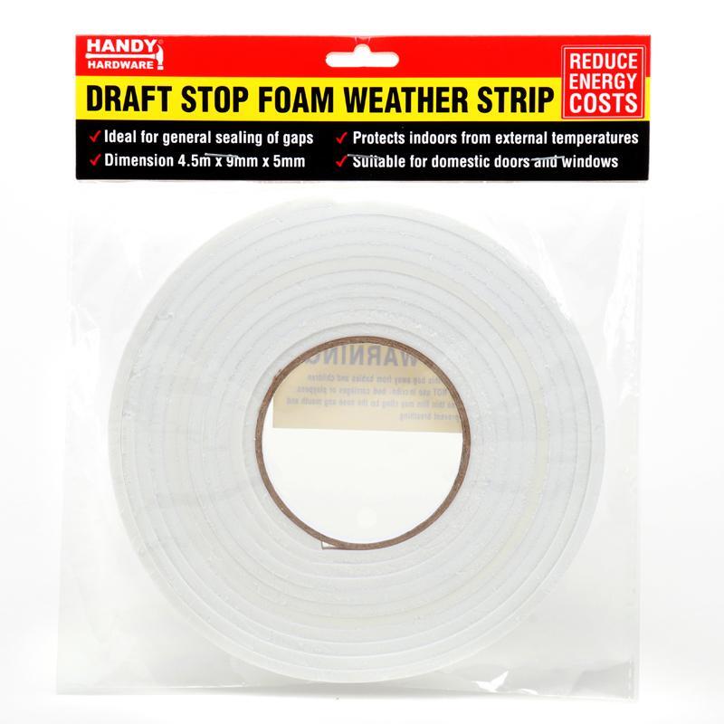 Draught Stop Foam Weather Strip 4.5m tape