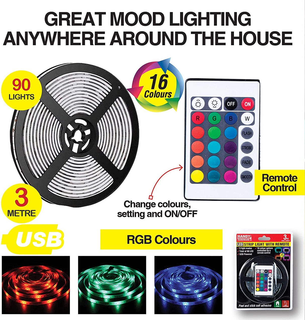LED Strip Light 5m with Remote Control