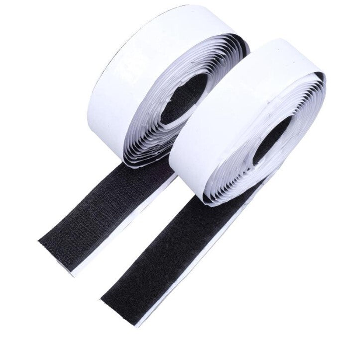 Adhesive Tape Hook & Loop Black 25mm x 3m Roll
