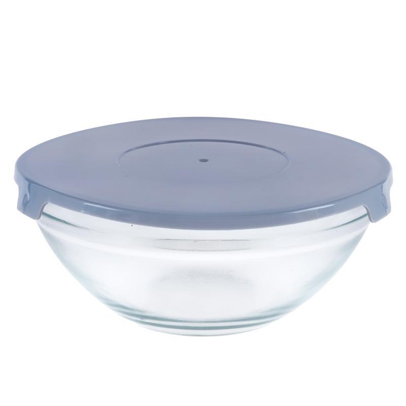 Glass Round Nesting Bowl Set With Lid Set 5pc