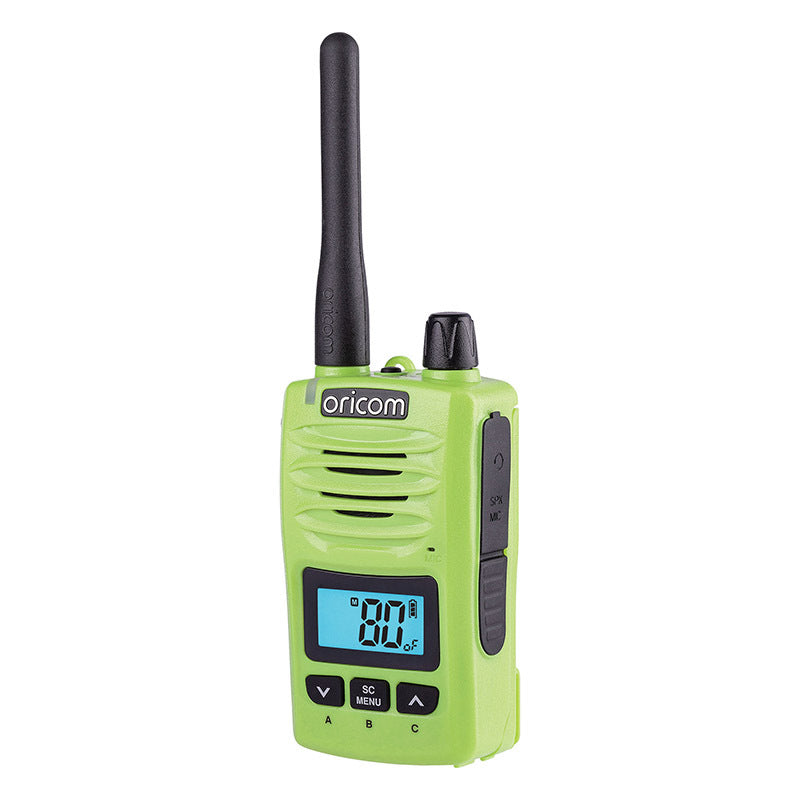 Oricom DTXTP600 Lime 5 Watt IP67 Waterproof Handheld UHF CB Radio Trade Pack (Twin Radios)