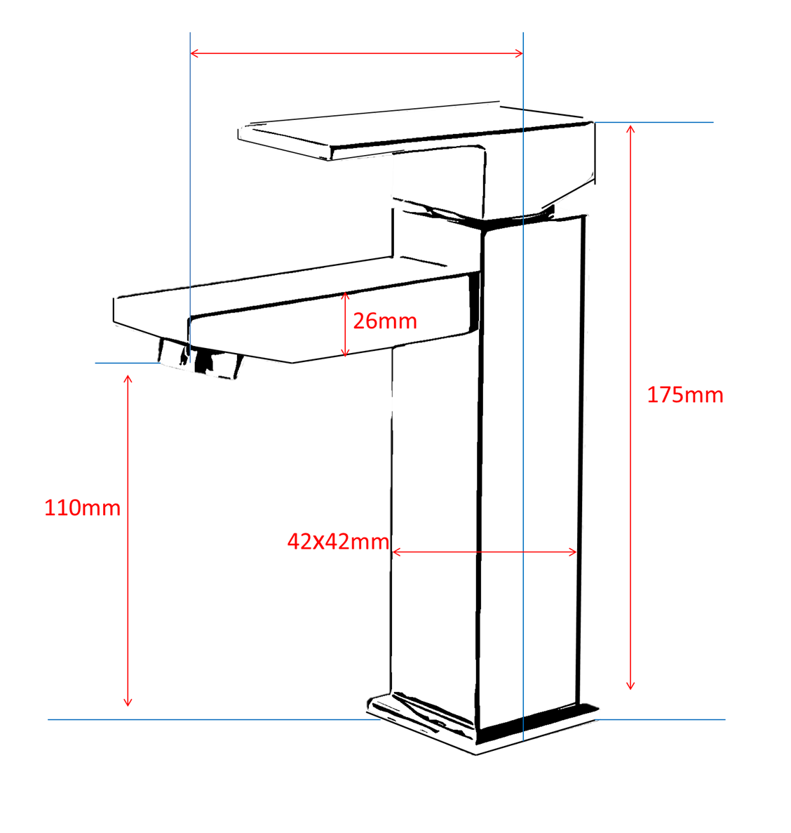 Square Basin Mixer Bathroom Vanity Faucet