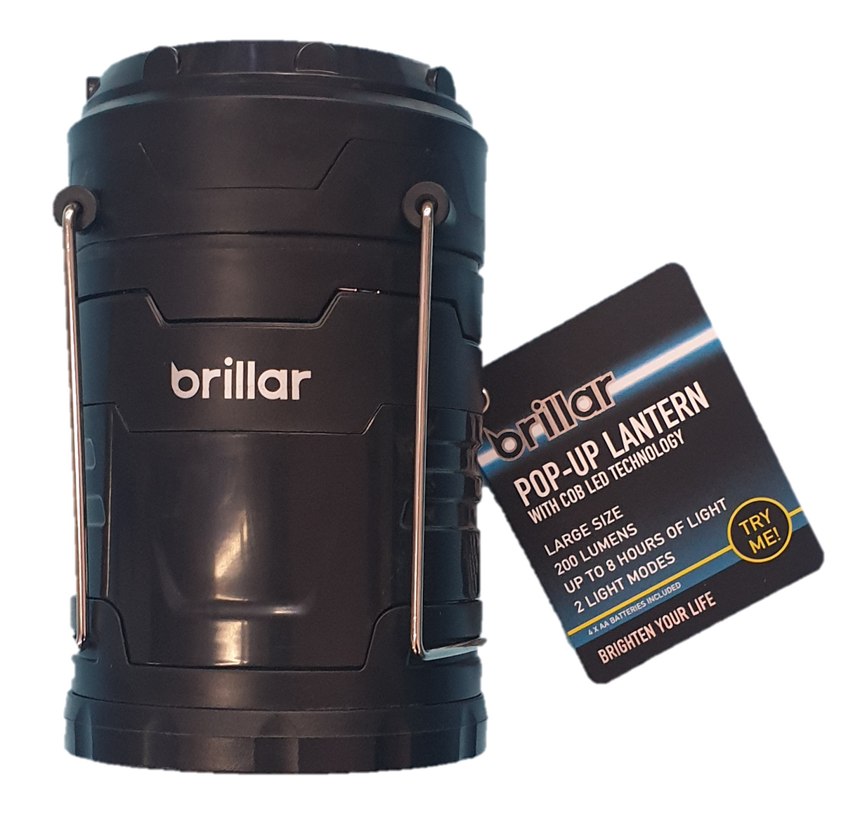 Black Brillar Large Pop Up Lantern with COB LED technology