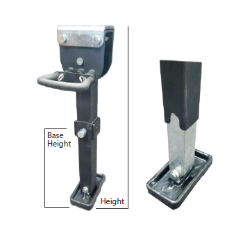 Adj Leg – Black Matt Black Finish Plastic Coated Handle – Galv Inner Leg Black Aluminium Foot – short 415mm