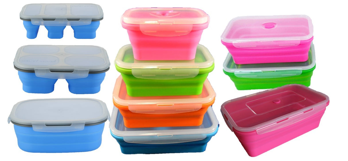 Collapsible Saving Pack 4 Containers Tub Cake Holder Storage Caravan Camping