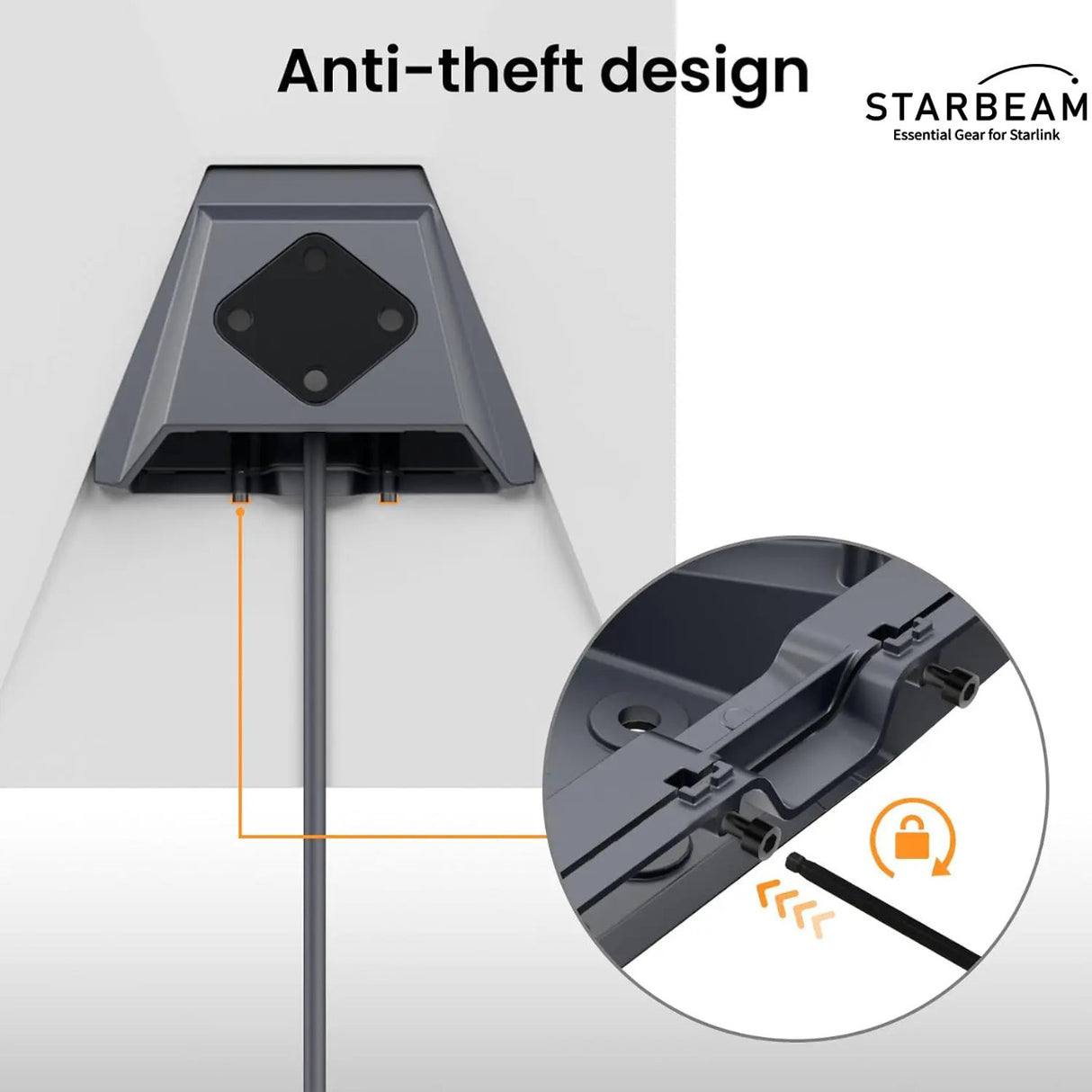 STARBEAM Starlink Gen3 Standard Mobility Anti-Theft Kickstand Mount - Aluminium