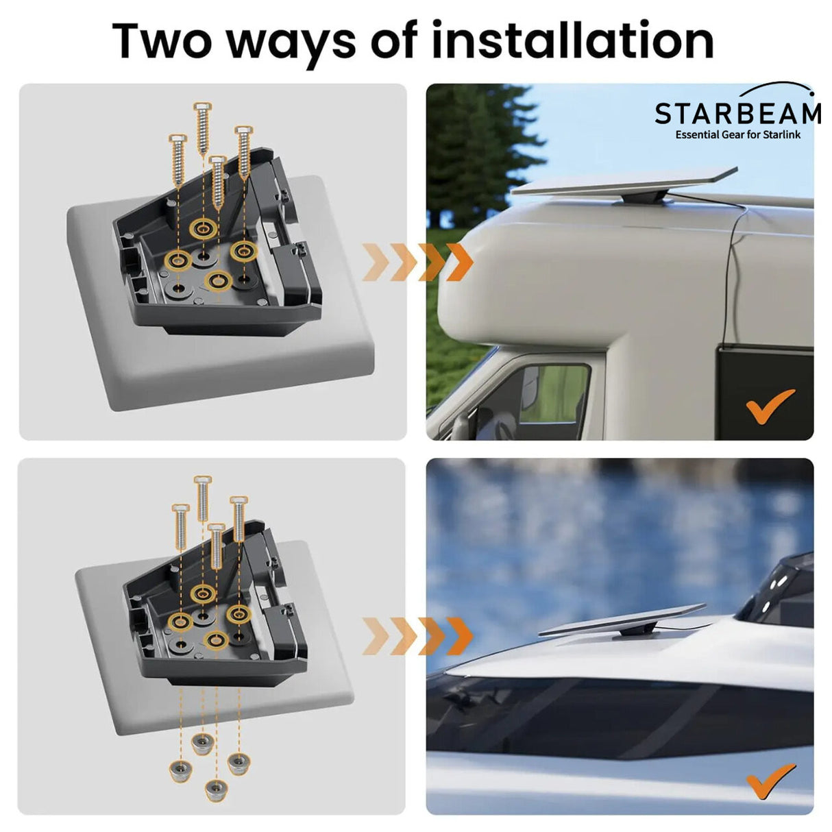 STARBEAM Starlink Gen3 Standard Mobility Anti-Theft Kickstand Mount - Aluminium