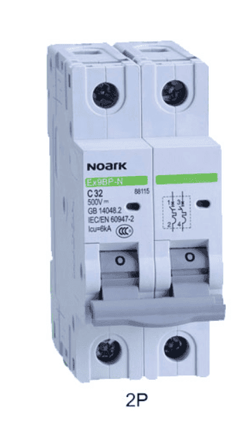 Noark 10A 2-Pole 360V Non-Polarised DC Solar Circuit Breaker