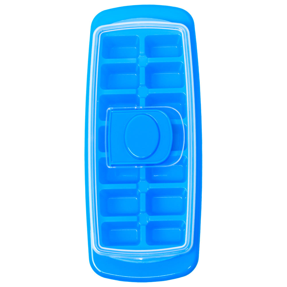 On The Road RV Ice Cube Tray With Cover Blue