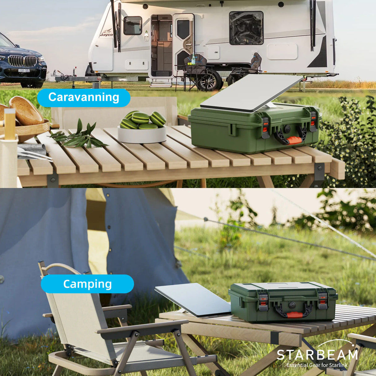 STARBEAM Starlink Mini Hard Protective Travel Case with Storage - Green