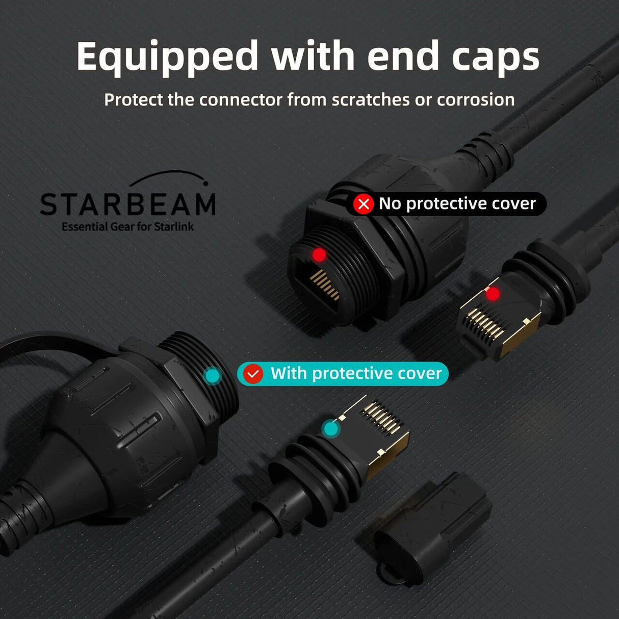 STARBEAM Starlink Gen 3 Standard Waterproof Ethernet Extension Cable, 50cm