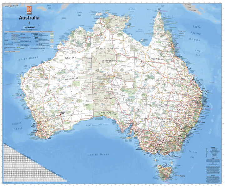 Hema Australia Supermap - 1350x1180 - Laminate paper in a tube