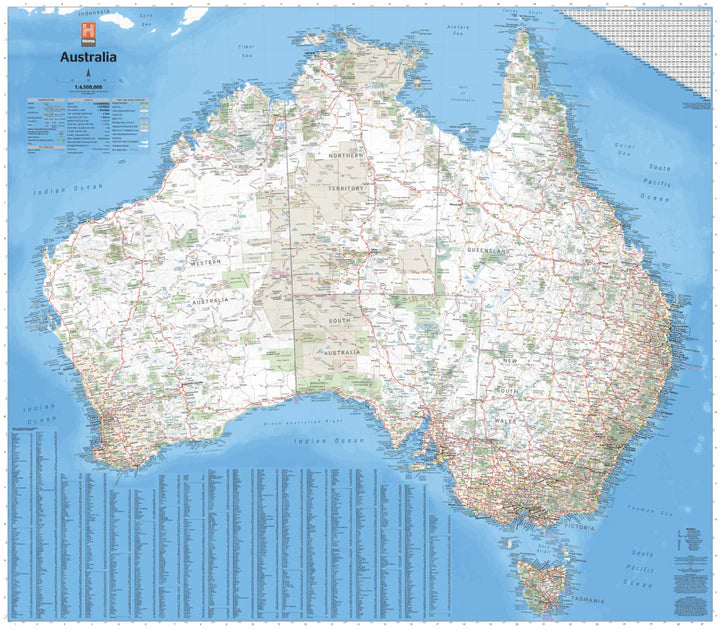Hema Australia Supermap - 1350x1180 - Laminate paper in a tube