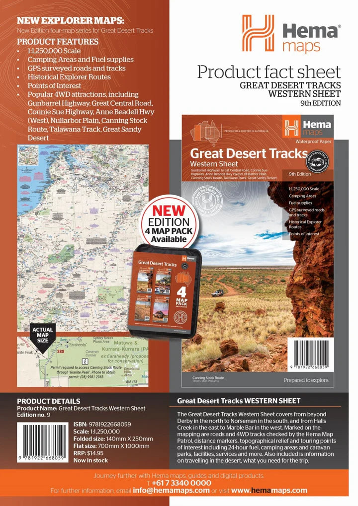 HEMA GREAT DESERT TRACKS WESTERN MAP