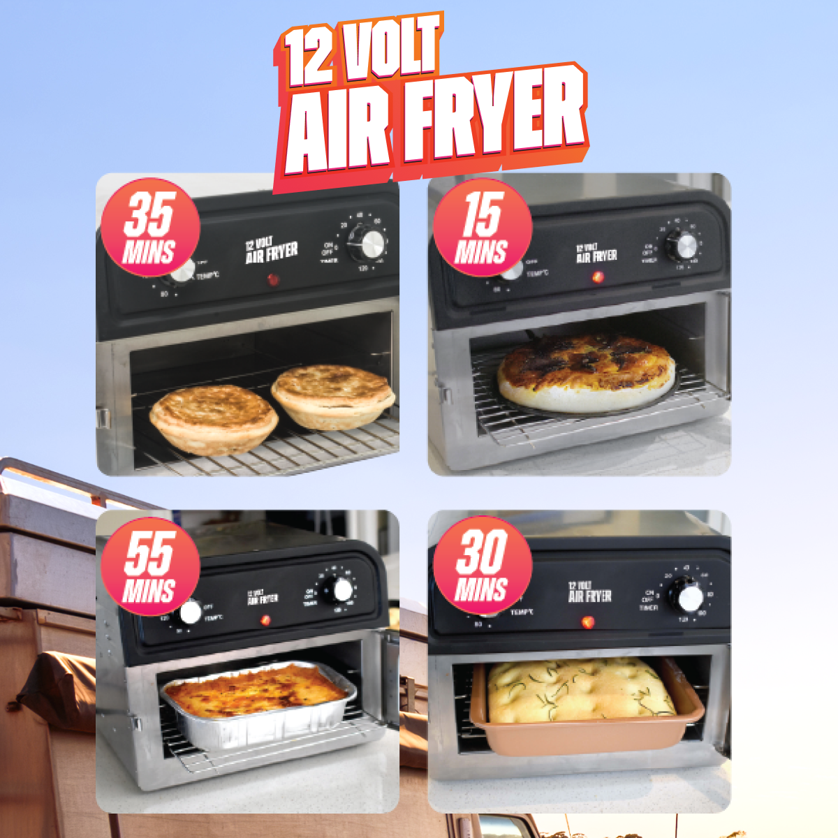 On The Road 12V Air Fryer 300W