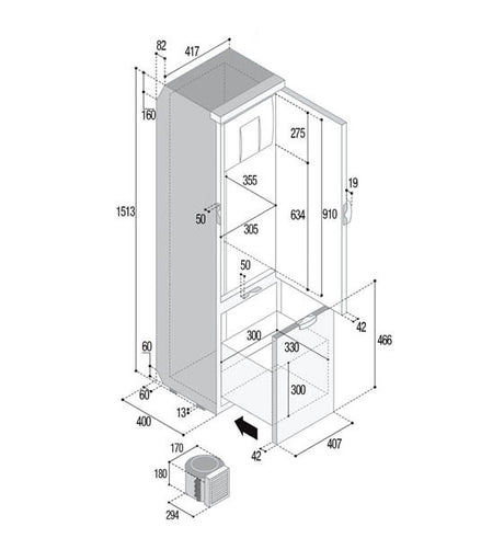 Vitrifrigo Slimtower 150L Fridge