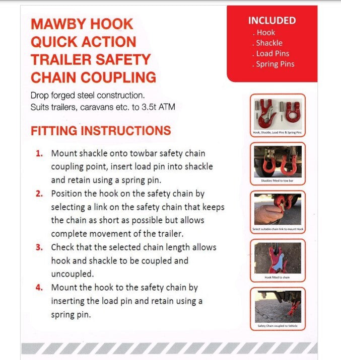 Mawby Hook 3.5T Towing Hook 13mm — Two Pack