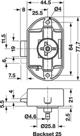 Large Push Button Catch - Matte Nickel