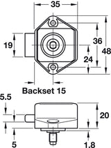 Mini Push Button Catch - Matte Nickel